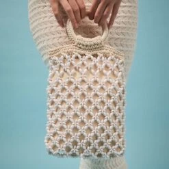 BEACHCOMBER BEADED CROCHET MINI TOTE -Lele Sadoughi Shop lele sadoughi bags one size beachcomber beaded crochet mini tote 35283293929634