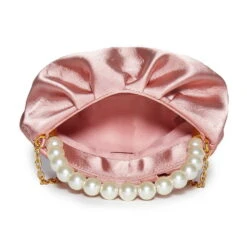 DUSTY ROSE MARLOWE SATIN EVENING POUCH -Lele Sadoughi Shop lele sadoughi bags one size dusty rose marlowe satin evening pouch 36062339268770