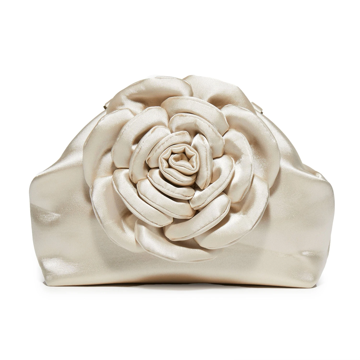 IVORY ROSIE SATIN CLUTCH 1 IVORY ROSIE SATIN CLUTCH