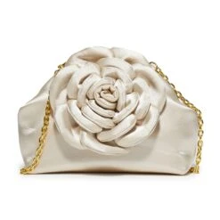 IVORY ROSIE SATIN CLUTCH 13 IVORY ROSIE SATIN CLUTCH -Lele Sadoughi Shop lele sadoughi bags one size ivory rosie satin clutch 36638971461794