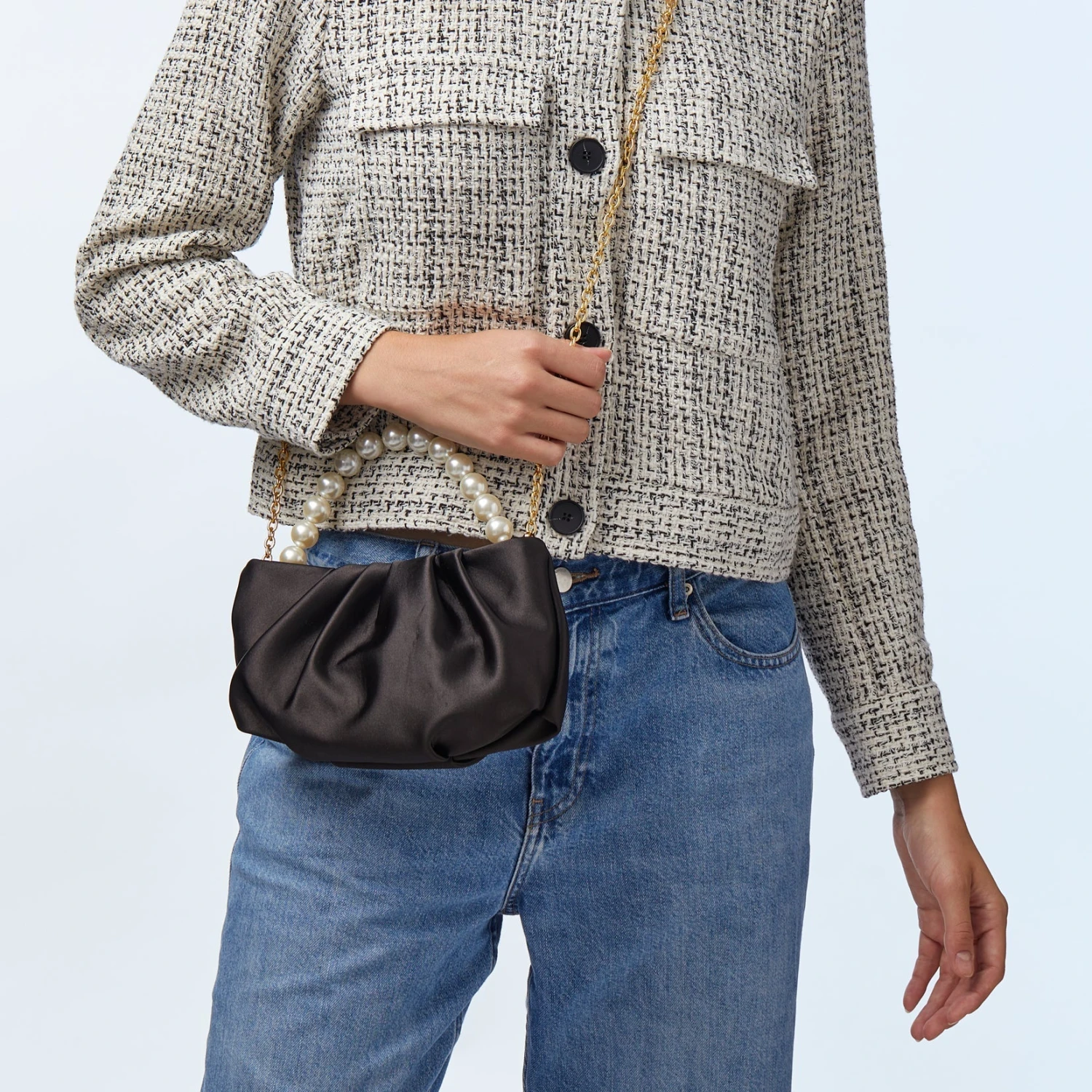 JET MARLOWE SATIN EVENING POUCH 6 JET MARLOWE SATIN EVENING POUCH - Image 6