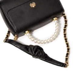 JET PEARL TABITHA TOP HANDLE CROSSBODY -Lele Sadoughi Shop lele sadoughi bags one size jet pearl jet pearl tabitha top handle crossbody 36099729653922