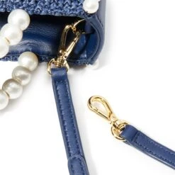 NAVY MAYA MINI TOTE -Lele Sadoughi Shop lele sadoughi bags one size navy maya mini tote 36724031946914