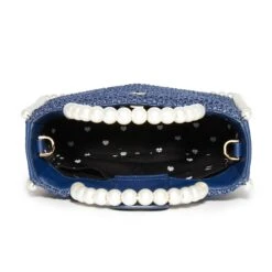 NAVY MAYA MINI TOTE -Lele Sadoughi Shop lele sadoughi bags one size navy maya mini tote 36724032635042