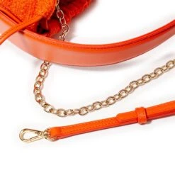 PERSIMMON CARLOTTA DRAWSTRING MINI SATCHEL -Lele Sadoughi Shop lele sadoughi bags one size persimmon carlotta drawstring mini satchel 36724011008162