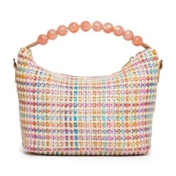 RAFFIA RAINBOW HAZEL TOP HANDLE BAG -Lele Sadoughi Shop lele sadoughi bags one size raffia rainbow hazel top handle bag 36724014809250