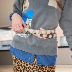 WALNUT PEARL STATION BELT -Lele Sadoughi Shop lele sadoughi belts walnut pearl station belt 35837410640034