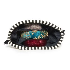 JET IVORY DRAWSTRING HEADBAND STORAGE POUCH 11 JET IVORY DRAWSTRING HEADBAND STORAGE POUCH -Lele Sadoughi Shop lele sadoughi case one size jet ivory jet ivory drawstring triple headband pouch 34184673198242