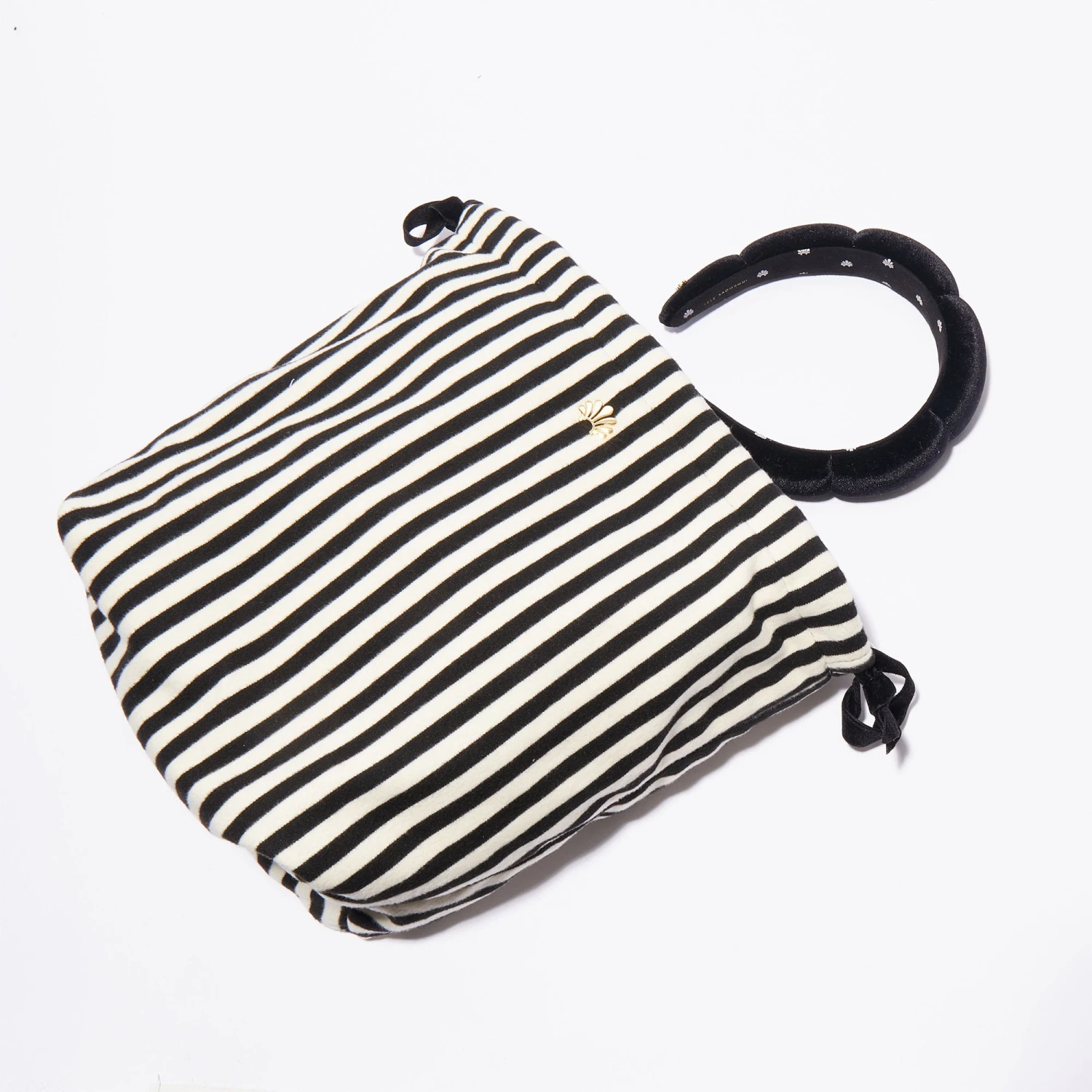 JET IVORY DRAWSTRING HEADBAND STORAGE POUCH 5 JET IVORY DRAWSTRING HEADBAND STORAGE POUCH - Image 5