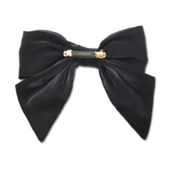 JET SILK NATALIA BOW BARRETTE -Lele Sadoughi Shop lele sadoughi claw clips pre order jet natalia bow barrette 36481740800162