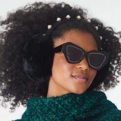 JET PEARL STARBURST EARMUFFS -Lele Sadoughi Shop lele sadoughi earmuffs one size jet jet pearl starburst earmuffs 34031592374434