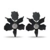 JET CRYSTAL LILY EARRINGS