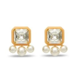 BISQUE PADDLE BUTTON EARRINGS