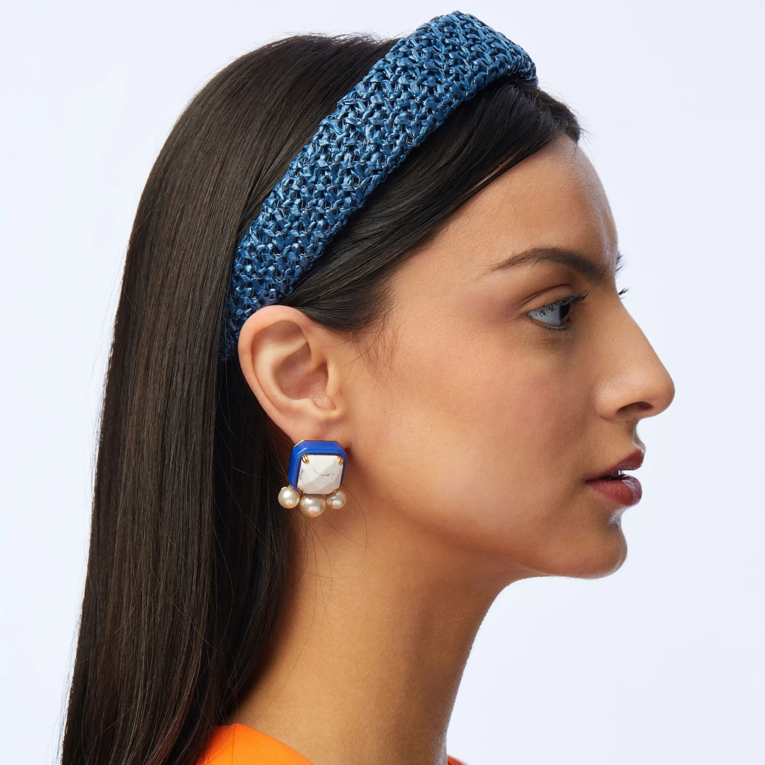 COBALT PADDLE BUTTON EARRINGS 2 COBALT PADDLE BUTTON EARRINGS - Image 2