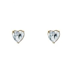 CRYSTAL ASHFORD HEART STUD EARRINGS
