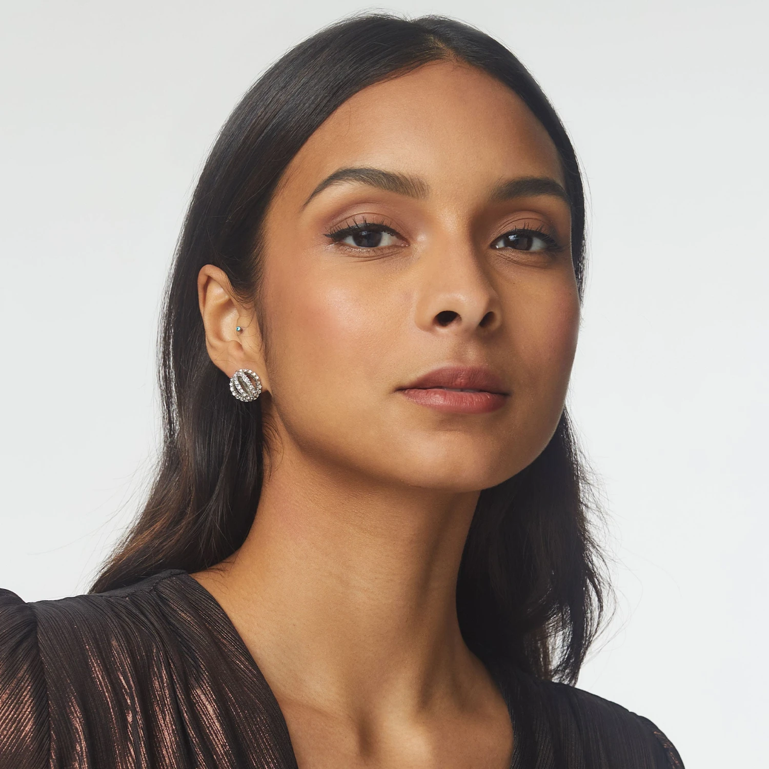 CRYSTAL DISCO CRYSTAL BIRDCAGE STUD EARRINGS 2 CRYSTAL DISCO CRYSTAL BIRDCAGE STUD EARRINGS - Image 2