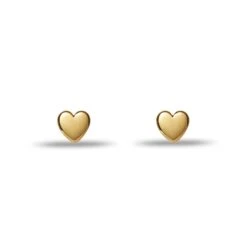 GOLD MINI HEART STUD EARRINGS