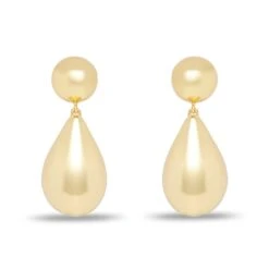 GOLD SMALL DOME TEARDROP EARRINGS