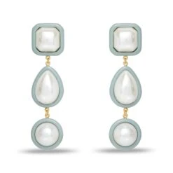 PEARL FOG RESIN PEARL LINEAR EARRINGS