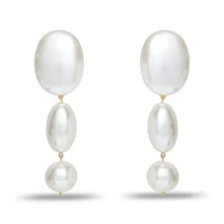 PEARL LINEAR BUBBLE EARRINGS