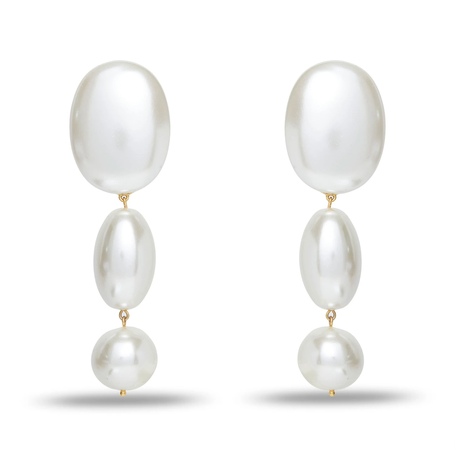 PEARL LINEAR BUBBLE EARRINGS 1 PEARL LINEAR BUBBLE EARRINGS