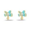 PLAYA STRIPE CRYSTAL LILY BUTTON EARRINGS