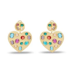 RAINBOW POP HEART CRYSTAL EARRINGS