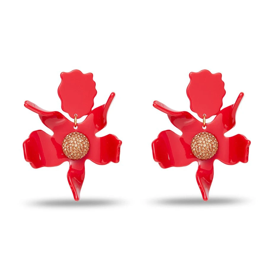 *PRE-ORDER* SCARLET CRYSTAL LILY EARRINGS 1 *PRE-ORDER* SCARLET CRYSTAL LILY EARRINGS