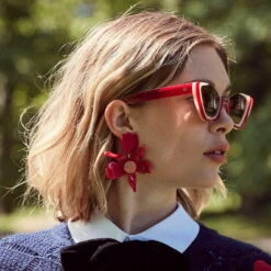 *PRE-ORDER* SCARLET CRYSTAL LILY EARRINGS 5 *PRE-ORDER* SCARLET CRYSTAL LILY EARRINGS -Lele Sadoughi Shop lele sadoughi earrings one size scarlet crystal lily earrings 36146040078498