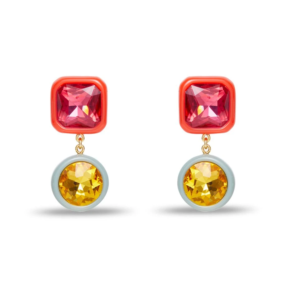 SCARLET POP GEM DROP EARRINGS 1 SCARLET POP GEM DROP EARRINGS