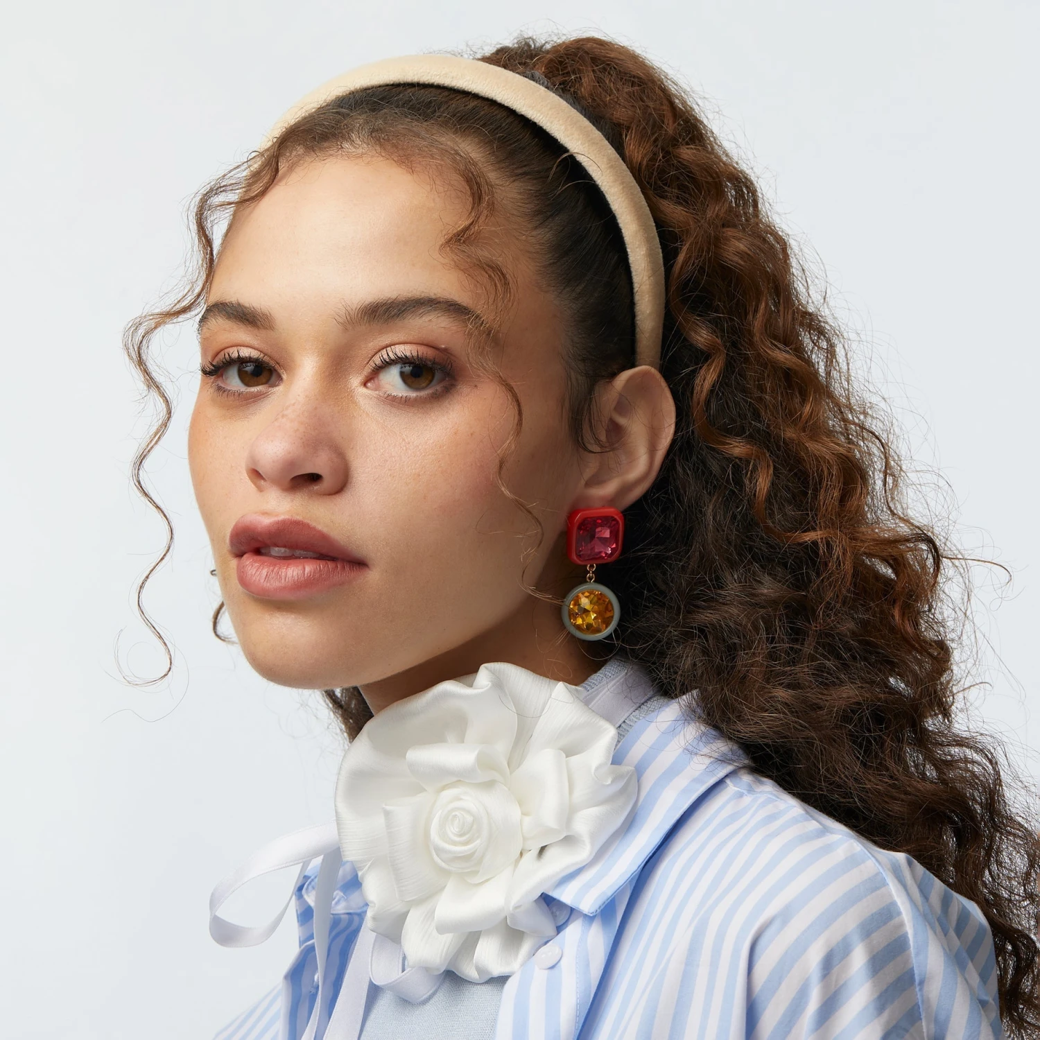 SCARLET POP GEM DROP EARRINGS 2 SCARLET POP GEM DROP EARRINGS - Image 2