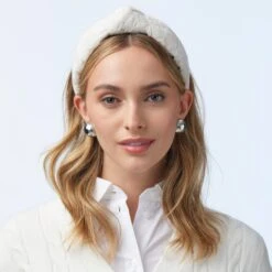 SILVER DOME BUTTON EARRINGS -Lele Sadoughi Shop lele sadoughi earrings one size silver dome button earrings 36444851929250