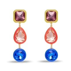 SUNBURST GEM LINEAR EARRINGS