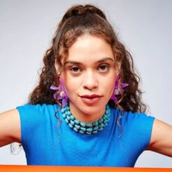 ULTRAVIOLET CRYSTAL LILY EARRINGS -Lele Sadoughi Shop lele sadoughi earrings one size ultraviolet crystal lily earrings 36739795910818