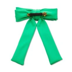 GRASS GREEN NEOPRENE ANTOINETTE BOW BARRETTE -Lele Sadoughi Shop lele sadoughi hair one size grass green neoprene antoinette bow barrette 36542165942434
