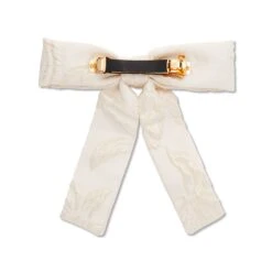 IVORY LILY JACQUARD ANTOINETTE BOW BARRETTE -Lele Sadoughi Shop lele sadoughi hair one size ivory lily jacquard antoinette bow barrette 36061331816610
