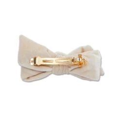 IVORY VELVET RIBBON BOW-TIE BARRETTE -Lele Sadoughi Shop lele sadoughi hair one size ivory velvet ribbon bow tie barrette 35317992423586