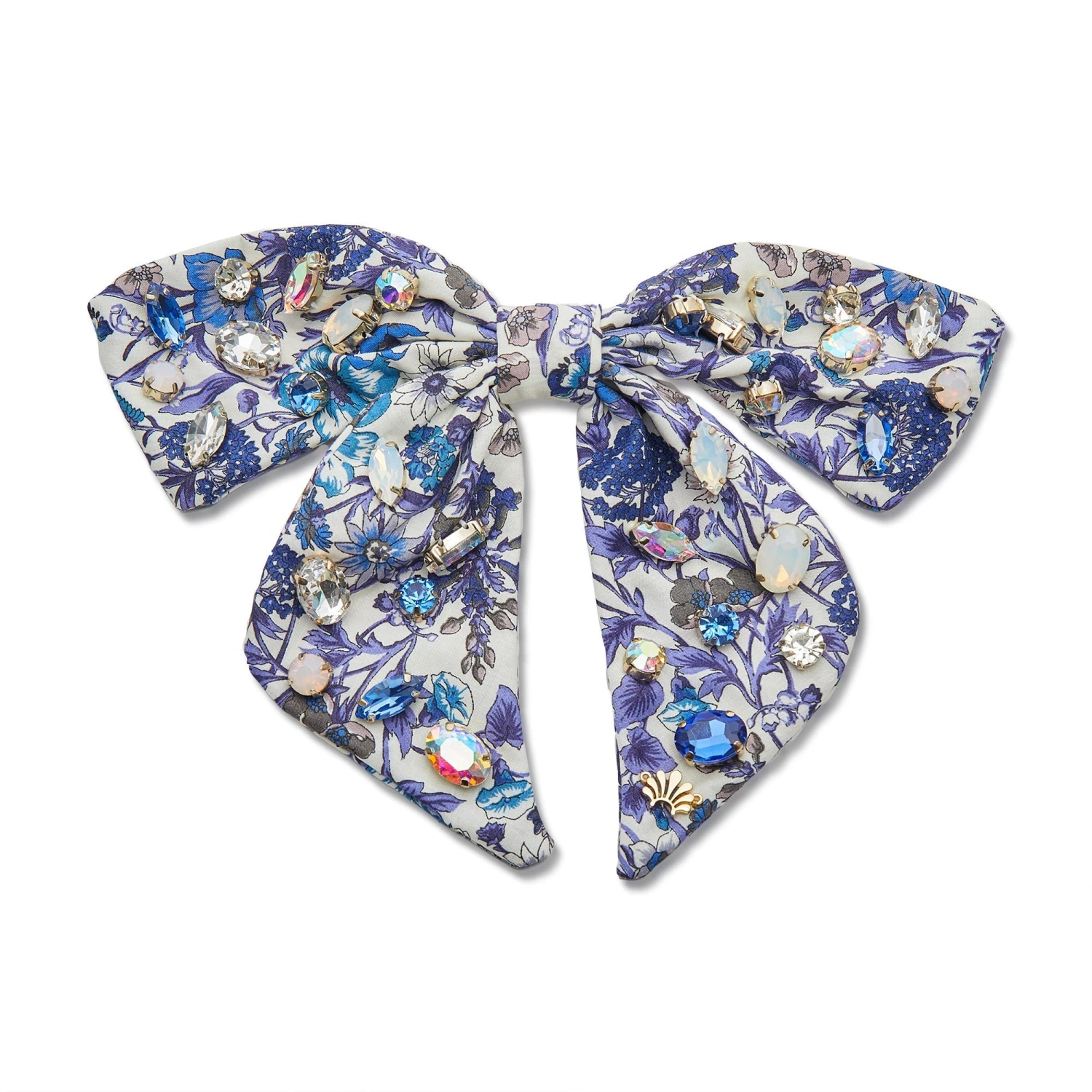 RACHEL FLORAL GLITTERING CRYSTAL BOW BARRETTE 1 RACHEL FLORAL GLITTERING CRYSTAL BOW BARRETTE