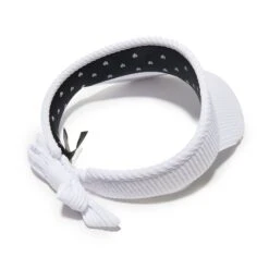 CHALK SWIMMER BOW TIE VISOR -Lele Sadoughi Shop lele sadoughi hats one size chalk swimmer bow tie visor 36729863504034