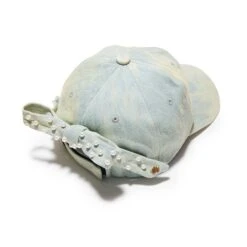 FADED DENIM BOW EMBELLISHED DENIM BASEBALL CAP -Lele Sadoughi Shop lele sadoughi hats one size faded denim bow embellished denim baseball cap 36728738545826
