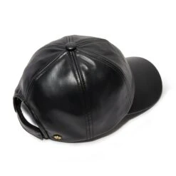 JET FAUX LEATHER BASEBALL CAP -Lele Sadoughi Shop lele sadoughi hats one size jet faux leather baseball cap 35699405684898