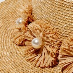 NATURAL CONFETTI EMBELLISHED STRAW HAT -Lele Sadoughi Shop lele sadoughi hats one size natural confetti embellished straw hat 36229573312674