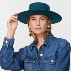 TEAL MICHELLE WOOL HAT -Lele Sadoughi Shop lele sadoughi hats one size teal michelle wool hat 35835656143010