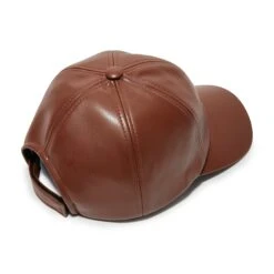 WALNUT FAUX LEATHER BASEBALL CAP -Lele Sadoughi Shop lele sadoughi hats one size walnut faux leather baseball cap 35699404800162
