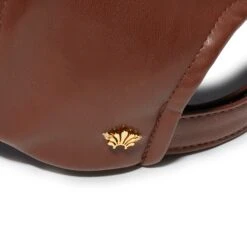 WALNUT FAUX LEATHER BASEBALL CAP -Lele Sadoughi Shop lele sadoughi hats one size walnut faux leather baseball cap 35699404865698