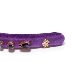 FEBRUARY AMETHYST CANDY JEWELED VELVET GIGI HEADBAND -Lele Sadoughi Shop lele sadoughi headbands one size amethyst amethyst candy jeweled velvet gigi headband 34576115269794
