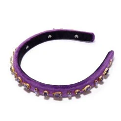 FEBRUARY AMETHYST CANDY JEWELED VELVET GIGI HEADBAND
