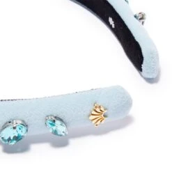 MARCH AQUAMARINE GLITTERING CRYSTAL VELVET GIGI HEADBAND -Lele Sadoughi Shop lele sadoughi headbands one size aquamarine aquamarine glittering crystal velvet gigi headband 34576117104802