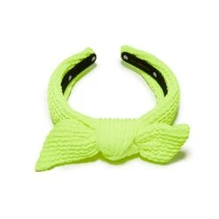 CHARTREUSE SWIMMER KIDS BOW TIE KNOTTED HEADBAND -Lele Sadoughi Shop lele sadoughi headbands one size chartreuse swimmer kids bow tie knotted headband 36531544981666