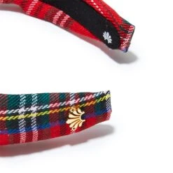 CRIMSON PLAID KIDS KNOTTED HEADBAND -Lele Sadoughi Shop lele sadoughi headbands one size crimson plaid kids plaid knotted headband 35418870841506